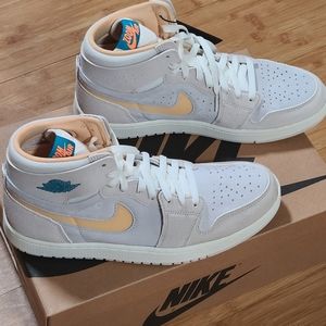 Air Jordan 1 Zoom CMFT 2 'Light Orewood/Sail/Gold/Citrus' Mens 10 (New in Box)